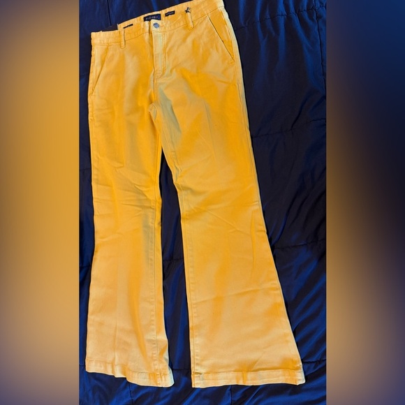 Piombo Womens 10 Flare Yellow jeans, bold, classy, business casual, fall - Picture 2 of 4